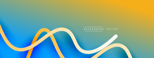 Abstract gradient background with wave line with shadow effect. Geometric composition. 3D shadow effects and fluid gradients