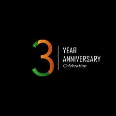 3 Year Anniversary Celebration Vector Template Design Illustration