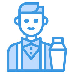 Bartender blue outline icon