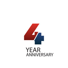 4 Year Anniversary Celebration Vector Template Design Illustration