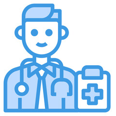 Doctor blue outline icon