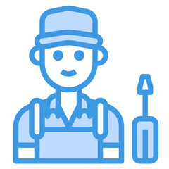 Mechanic blue outline icon