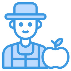 Nutritionist blue outline icon