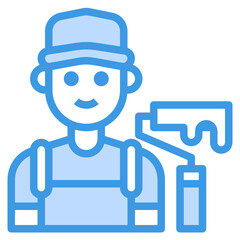 Painter blue outline icon
