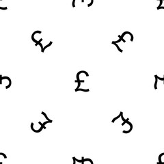 Seamless pattern of repeated black pound symbols. Elements are evenly spaced and some are rotated. Vector illustration on white background