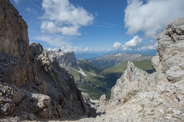 Landscapes from the top of the Puez, in Dolomites