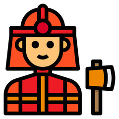 Fireman filled outline icon