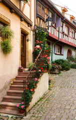 Fototapeta na wymiar The nicely village of Eguisheim in Alsace
