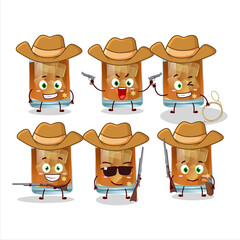 Cool cowboy whiskey cartoon character with a cute hat