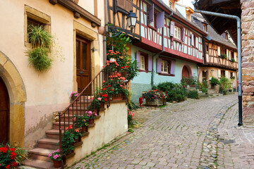 The nicely village of Eguisheim in Alsace