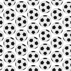 Fototapeta na wymiar Soccer ball. Seamless vector pattern. Isolated colorless background. Cartoon style. Repeating sports ornament. Balls background. Sports equipment for the European Championship. Idea for web design.