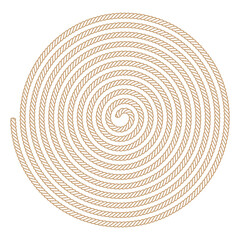 Fototapeta premium Vector rope rolled up in a spiral. Isolated on white background. 