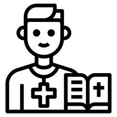 Priest outline icon