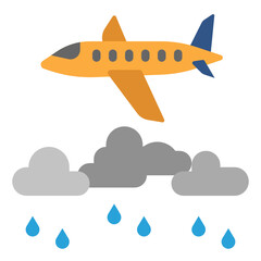 Plane Flys above Rain