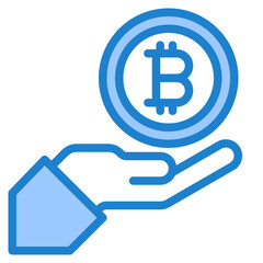bitcoin blue style icon