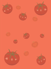 Tomatoes template background for poster, advertising, banner. Vector illustration design.
