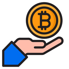 bitcoin color line style icon