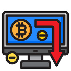 bitcoin color line style icon