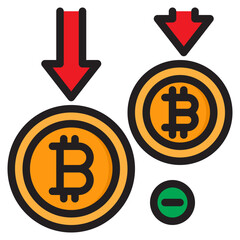 bitcoin color line style icon