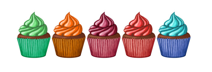 Cupcake clipart set