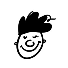 Funny face illustration for your design