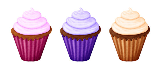 Cupcake clipart set