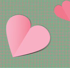 Pink paper heart vintage card,vector illustration