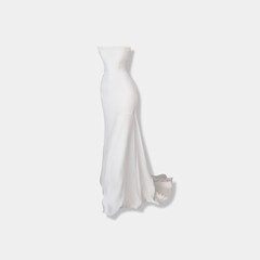 white dress on white background.Vector illustration.