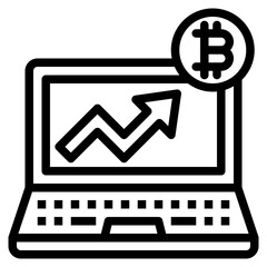 bitcoin outline style icon