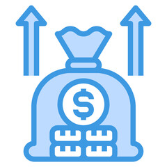 Income blue outline icon