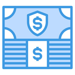 Money blue outline icon