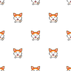 Cartoon character cat seamless pattern background for design.