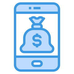 Smartphone blue outline icon