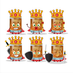 A Charismatic King whiskey cartoon character wearing a gold crown