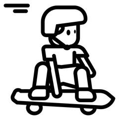 skateboarding boy icon