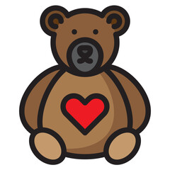 bear color line style icon