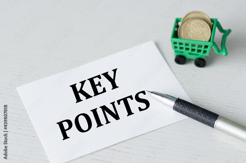 Poster blank notepad with key points text desk next to pen and cuffs