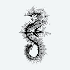Seahorse Tattoo Design Black And White © designdroplet