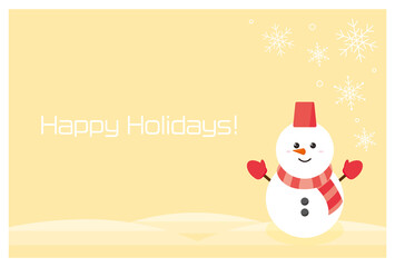 寒中見舞いのイラスト　雪だるま