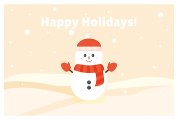 寒中見舞いのイラスト　雪だるま