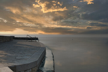 Sunset by the sea long exposure