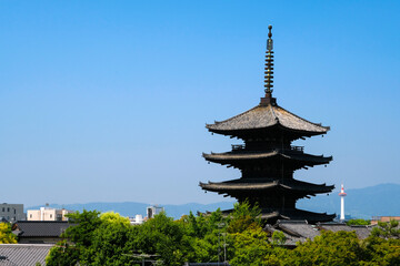 Fototapeta na wymiar 京都市 八坂の塔と街並み