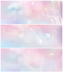 set of butterfly banner 