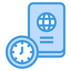 Obraz premium Passport blue outline icon