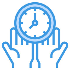 Save Time blue outline icon