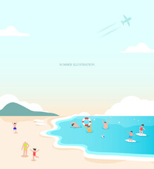 Summer welcome slim background illustration 