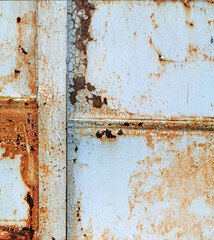 old metal plates are firmly connected by welding