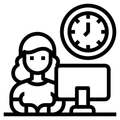 Working Time outline icon