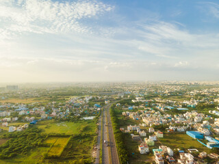Fototapeta na wymiar Chennai city aerial view