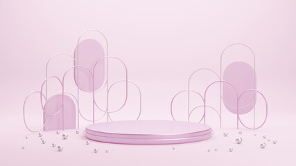 Abstract geometric blank empty space minimal product cosmetic advertising luxury cylinder platform podiums stand show display mock up. pastel colour background studio. 3d rendering.